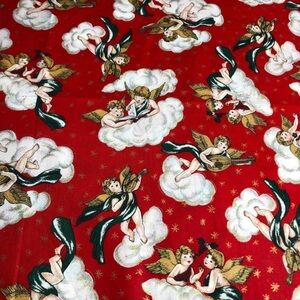 Angel Christmas Fabric 1/2 yd